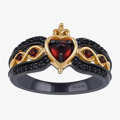 Enchanted Disney Fine Jewelry Villains Womens 1/5 CT. Genuine Red Garnet 14K Gold Over Silver Sterling Silver Evil Queen Cocktail Ring
