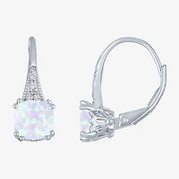Gemstone Sterling Silver Cushion Drop Earrings