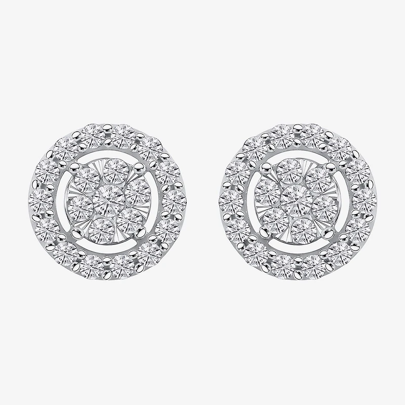 Diamond Blossom (G / Si2) 1 CT. T.W. Lab Grown White Diamond 10K Gold 6.1mm Round Stud Earrings