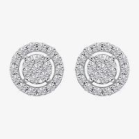 Diamond Blossom (G / Si2) 1 CT. T.W. Lab Grown White Diamond 10K Gold 6.1mm Round Stud Earrings