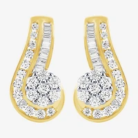 Diamond Blossom (G / Si2) Womens 2 CT. T.W. Lab Grown White Diamond 10K Gold Flower Drop Earrings