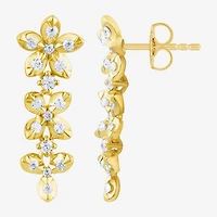 Diamond Blossom (G / Si2) Womens 1/2 CT. T.W. Lab Grown White Diamond 10K Gold Flower Drop Earrings