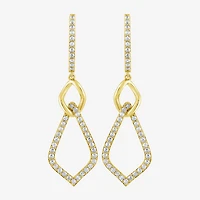 (G / Si2) Womens 1 CT. T.W. Lab Grown White Diamond 10K Gold Drop Earrings