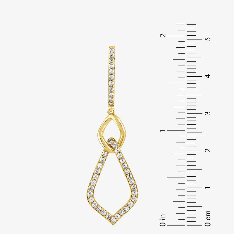 (G / Si2) Womens 1 CT. T.W. Lab Grown White Diamond 10K Gold Drop Earrings