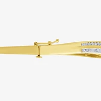 Diamond Blossom (G / Si2) Womens 2 CT. T.W. Lab Grown White Diamond 10K Gold Flower Bangle Bracelet