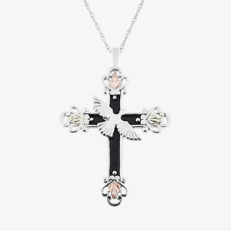 Womens Sterling Silver Cross 18 Inch Pendant Necklace