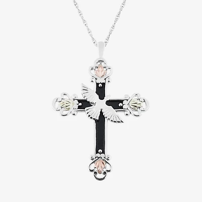 Womens Sterling Silver Cross 18 Inch Pendant Necklace