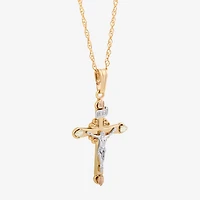Crucifix Womens Sterling Silver Cross 18 Inch Pendant Necklace