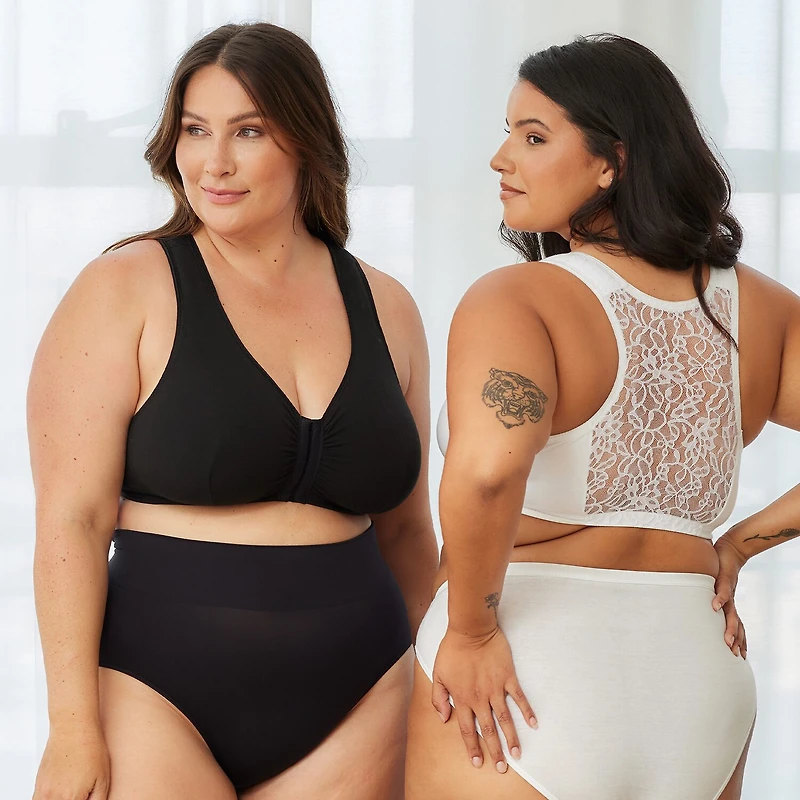 Leading Lady The Indy- Cotton Front Close Lace Racerback Bra- 138