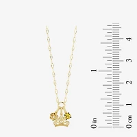 Enchanted Disney Fine Jewelry Belle (I / I2) Womens Diamond Accent Genuine Yellow Citrine 14K Gold Over Silver 18 Inch Pendant Necklace