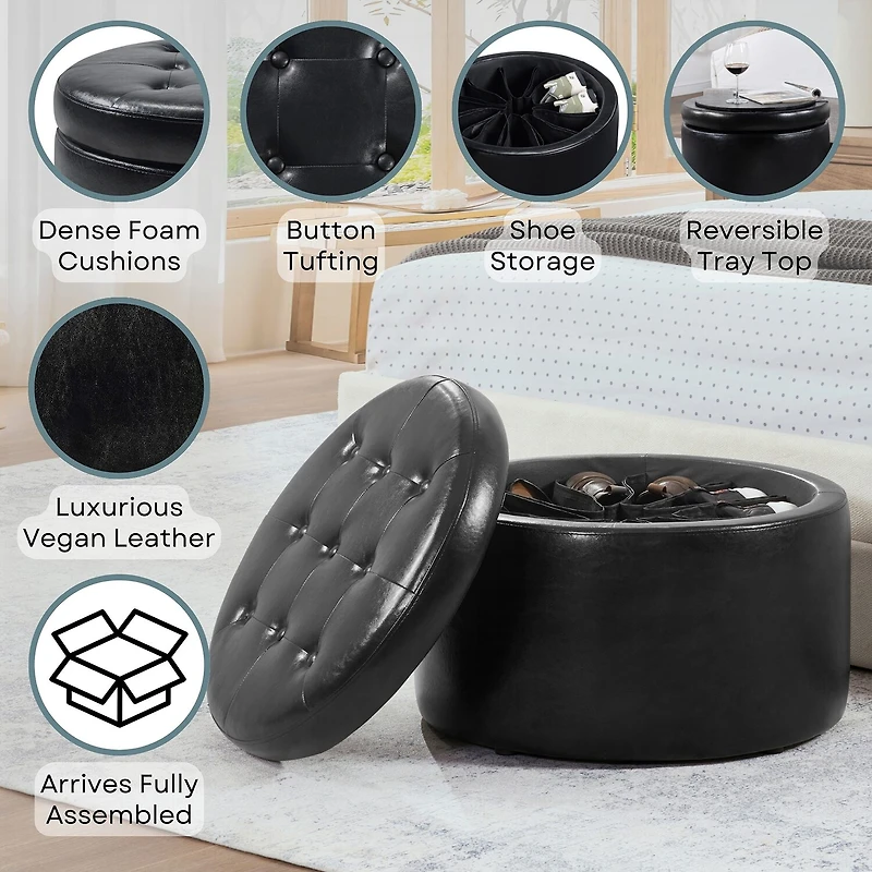 Designs4comfort Round Shoe Ottoman