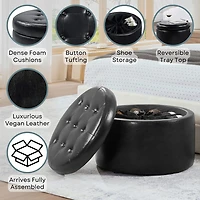 Designs4comfort Round Shoe Ottoman