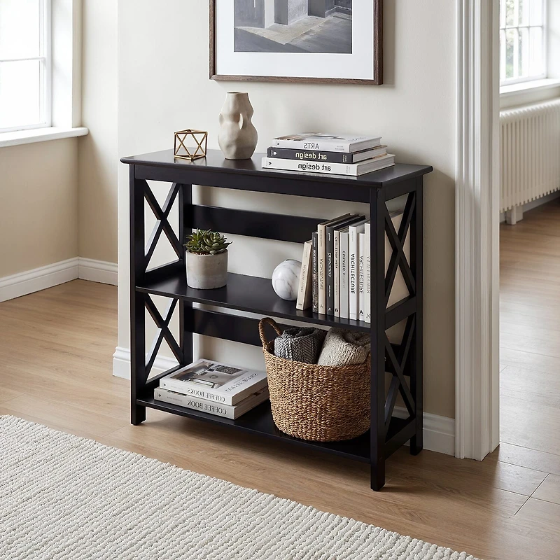 Oxford 3-Tier Bookcase Entryway Hall Table