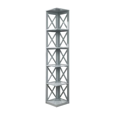 Oxford 5-Shelf Corner Bookcase