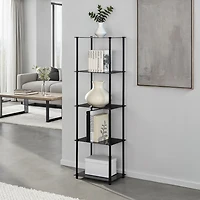 Convenience Concepts Designs2Go Classic Black Glass 5 Tier Tower