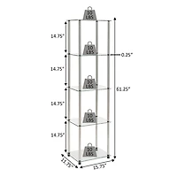 Convenience Concepts Designs2Go Classic Black Glass 5 Tier Tower