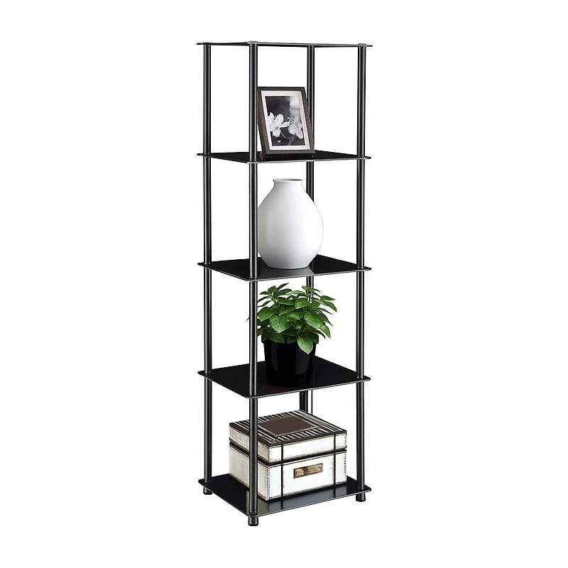 Convenience Concepts Designs2Go Classic Black Glass 5 Tier Tower