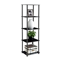 Convenience Concepts Designs2Go Classic Black Glass 5 Tier Tower
