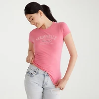 AEROPOSTALE Womens Juniors Crew Neck Short Sleeve Regular Fit Graphic T-Shirt