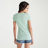 AEROPOSTALE Womens Juniors Crew Neck Short Sleeve Regular Fit Graphic T-Shirt