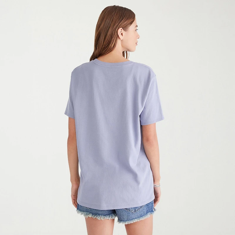 AEROPOSTALE Womens Juniors Crew Neck Short Sleeve Oversized Graphic T-Shirt