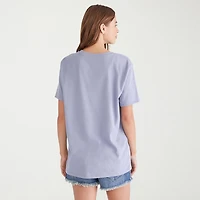 AEROPOSTALE Womens Juniors Crew Neck Short Sleeve Oversized Graphic T-Shirt
