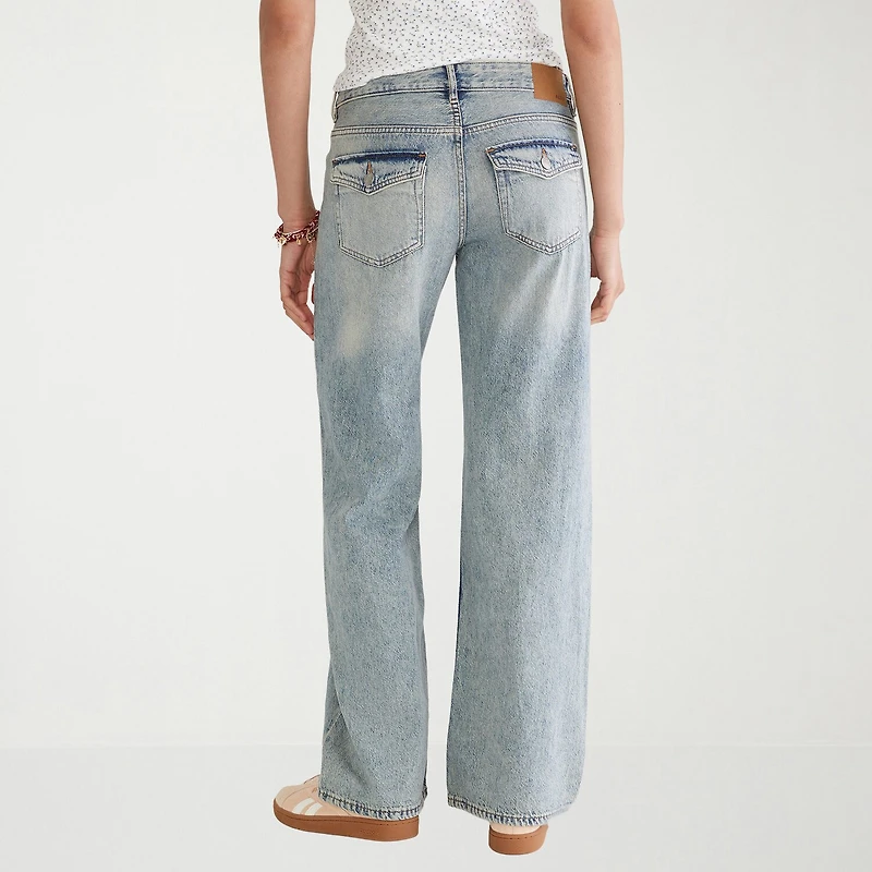 AEROPOSTALE Womens Juniors Baggy Fit Wide Leg Jean