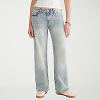 AEROPOSTALE Womens Juniors Low Rise Baggy Fit Wide Leg Jean