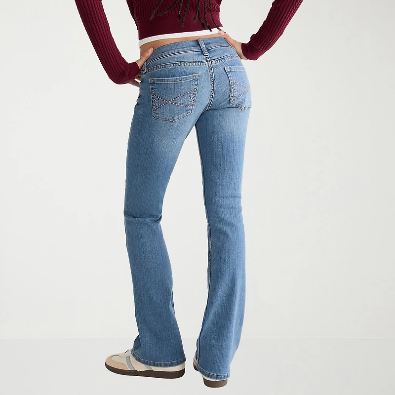 AEROPOSTALE Womens Juniors Mid Rise Bootcut Jean