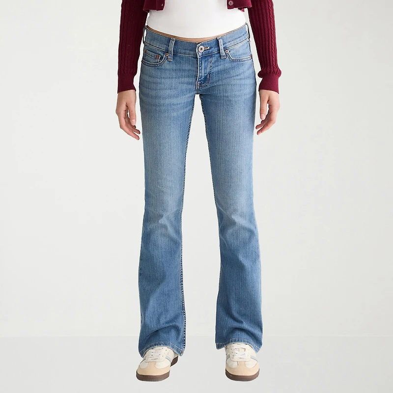 AEROPOSTALE Womens Juniors Mid Rise Bootcut Jean