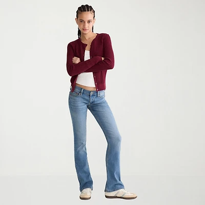 AEROPOSTALE Womens Juniors Mid Rise Bootcut Jean