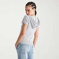 AEROPOSTALE Womens Juniors Short Sleeve Zipper Hoodie