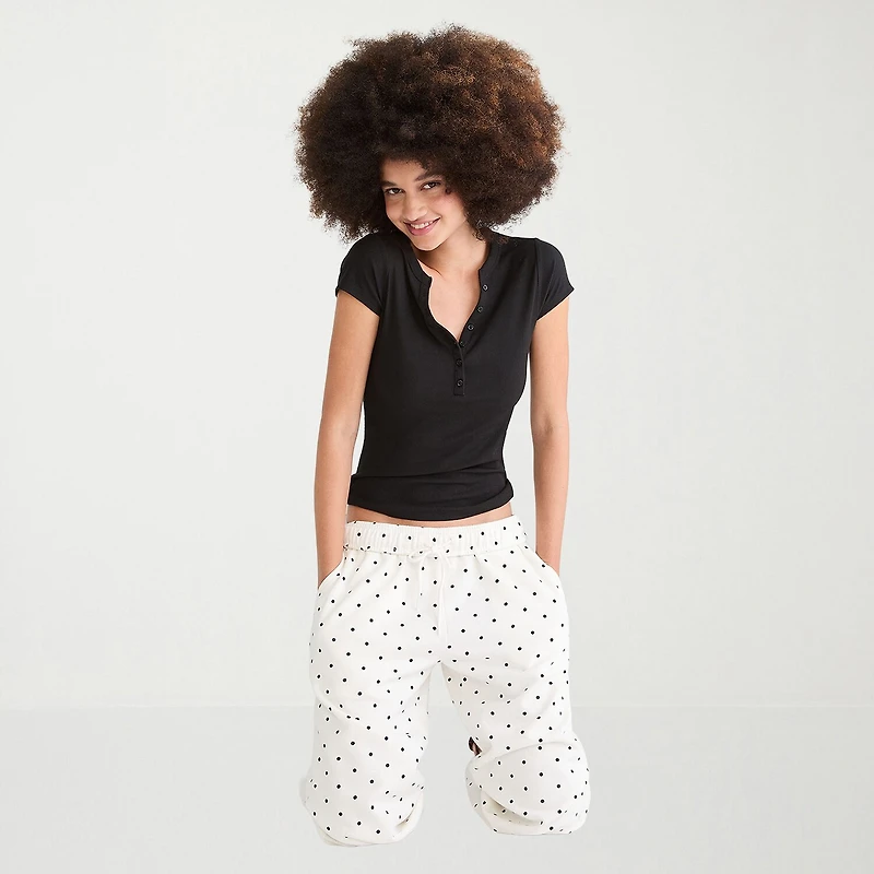 AEROPOSTALE Womens Juniors Long Sleeve Regular Fit Henley Shirt
