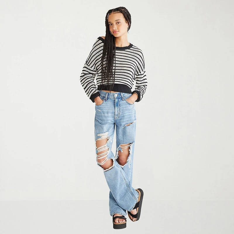 AEROPOSTALE Womens Juniors High Rise Baggy Fit Jean