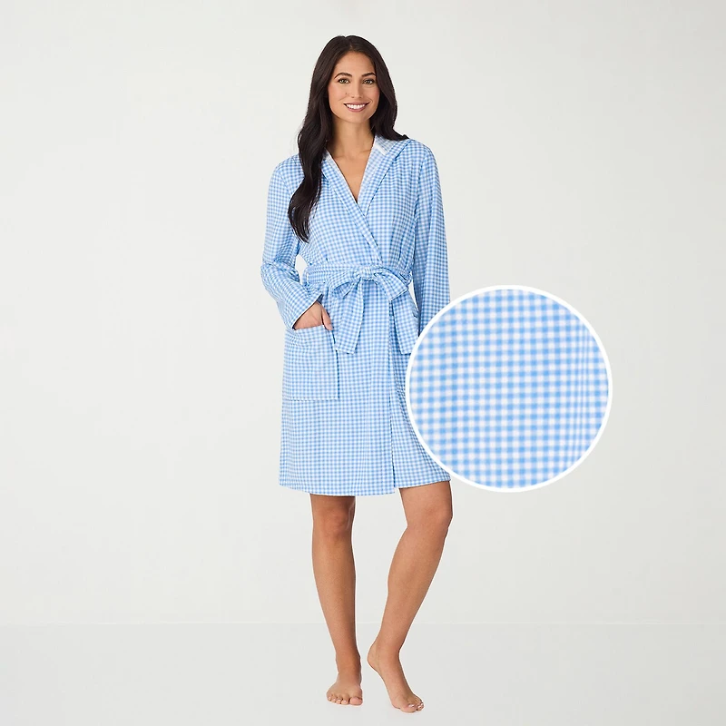 Cuddl Duds Womens Long Sleeve Short Length Robe