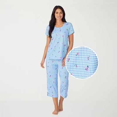 Cuddl Duds Womens Short Sleeve 2-pc. Pajama Set