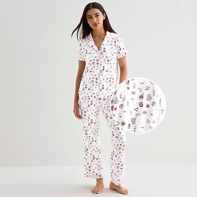 Jaclyn Womens Short Sleeve 2-pc. Pajama Set