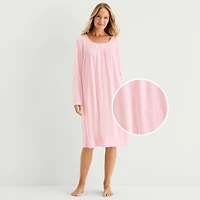 Adonna Womens Long Sleeve Round Neck Nightgown