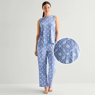 Jaclyn Womens Crew Neck Sleeveless 2-pc. Pajama Set