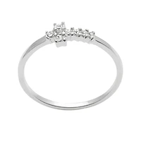Itsy Bitsy Womens Crystal Sterling Silver Cross Delicate Midi  Band