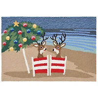 Liora Manne Frontporch Coastal Christmas Holiday Hand Tufted Indoor Outdoor Rectangular Accent Rug
