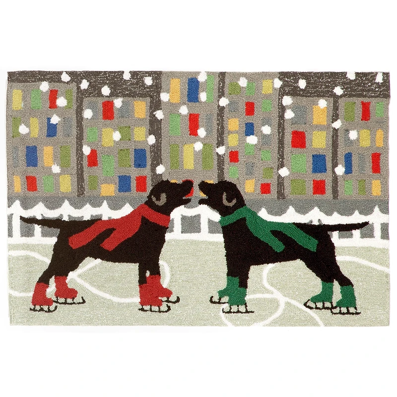 Liora Manne Frontporch Holiday Ice Dogs Hand Tufted Indoor Outdoor Rectangular Accent Rug