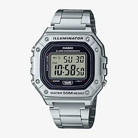 Casio Mens Silver Tone Stainless Steel Bracelet Watch W218hd-1av