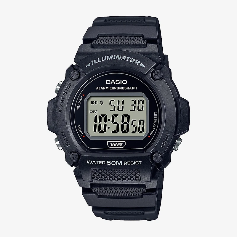 Casio Mens Black Strap Watch W219h-1av
