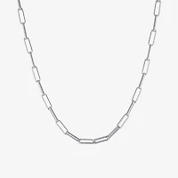 Silver Reflections Pure Over Brass 18-24" Paperclip Chain Necklace