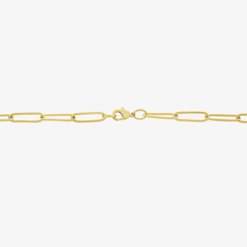 Silver Reflections 24K Gold Over Brass Paperclip Chain Necklace