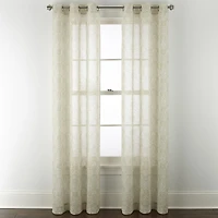Distant Lands Fiji Printed Grommet Top Sheer Single Curtain Panel