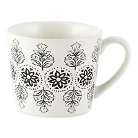 Distant Lands White/Black Stoneware Coffee Mug