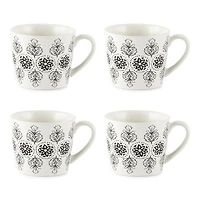 Distant Lands White/Black Stoneware Coffee Mug