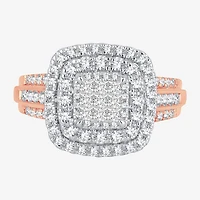Womens 1 CT.T.W. Natural Diamond Cushion Halo Engagement Ring